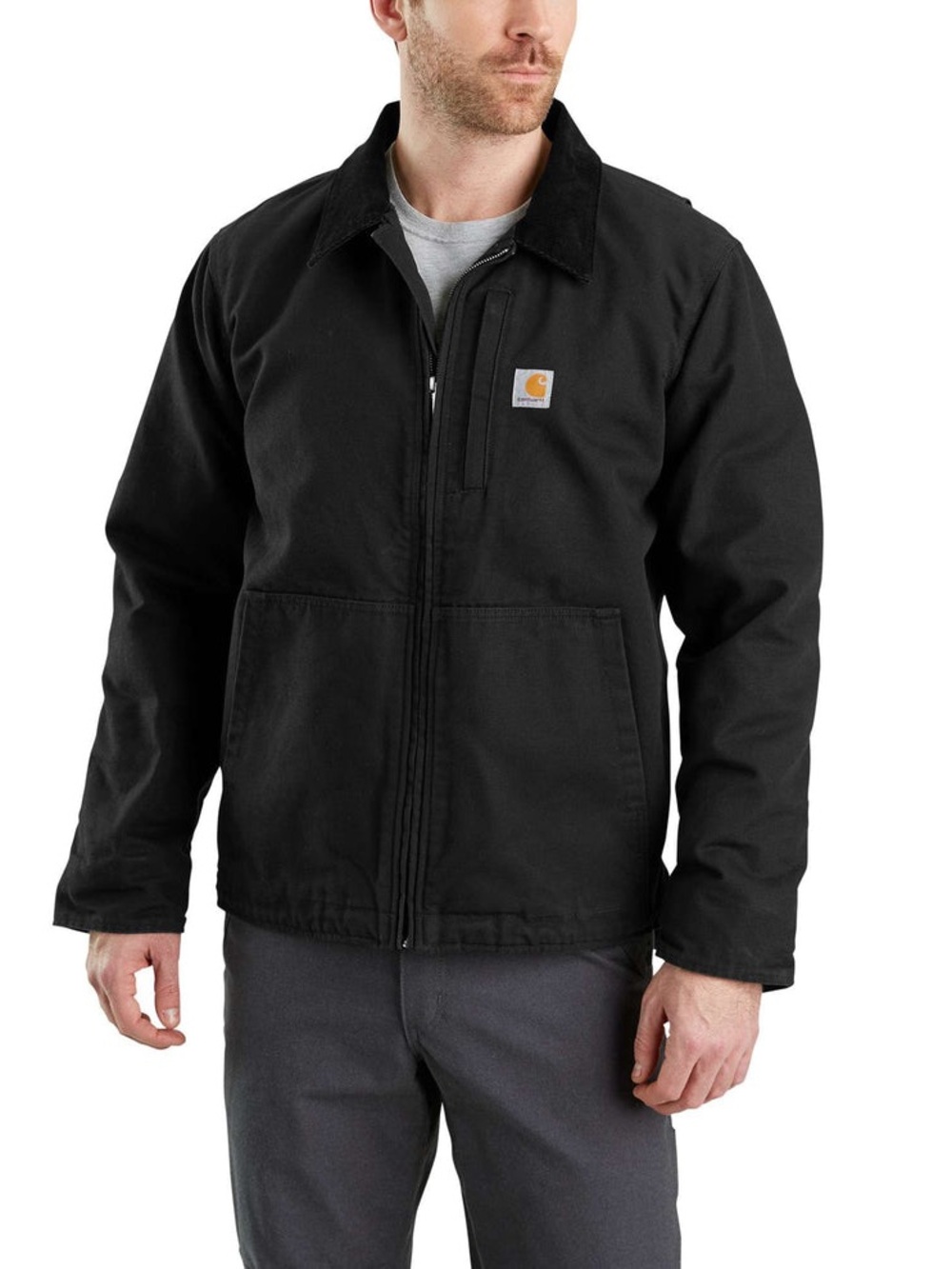 Carhartt Full Swing Armstrong Jacket Corduroy Collar Black Workwear 103370 001